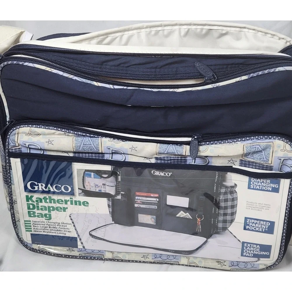 Vintage Graco Katherine Baby Diaper BAG -New W/ TAGS Changing Pad Still Sealed